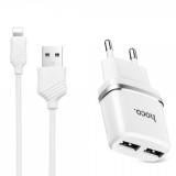 Зарядное устройство HOCO C12 Smart dual USB (Lighting cable) 2.4A