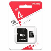 Карта памяти SmartBuy microSDHC Class 4 4GB 